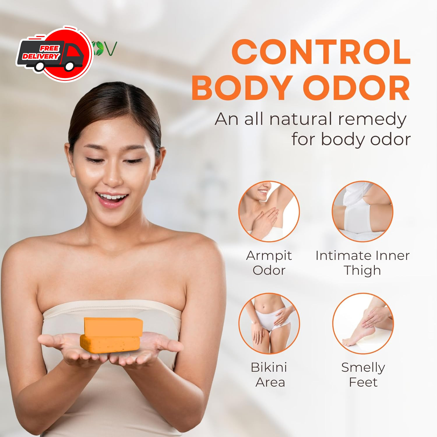 Persimmon Soap Bar Body Odor Control Deodorant Soap for Men & Women ( 2 X 8oz )