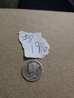 1916 Mercury Dime 90 Percent Silver Philadelphia Mint