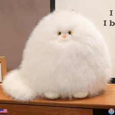 Adorable 11.8" Plush Persian Cat Stuffed Animal - Cute White Fat Kitten Toy