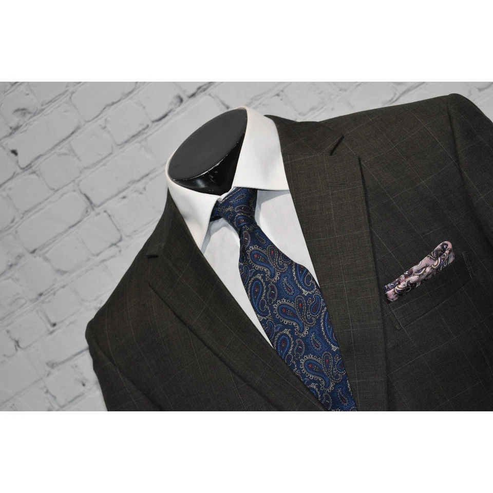 Jos A Bank Suit 2 Piece 2Btn Mens Size Jacket 44 R Tailored Wool Pants 36 x 30 - Image 4 of 4