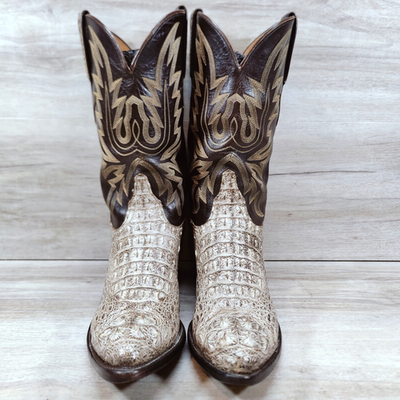 Lucchese Classics G Nile Crocodile Cowboy Boots Men 9.5 EE Gray 