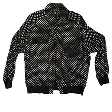 Carole Little Artsy Polka dot Lite Jacket Pockets Buttons Size 10 1990  s