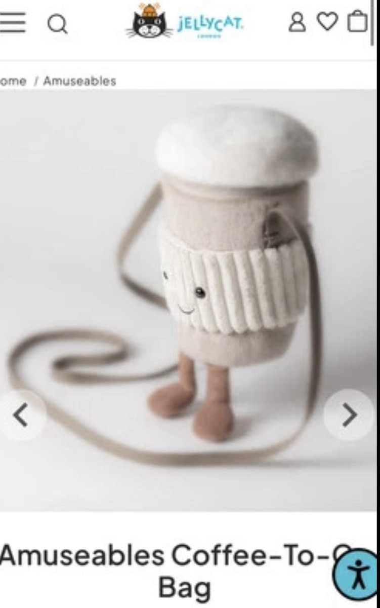 100% Genuine Jellycat Amuseable Coffee-To-Go Bag Cross bag Brand