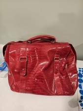 Bath & Body Works Red Faux Alligator Leather 90’s Weekend Large Travel Tote. S20