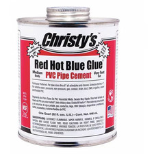 CHRISTY'S Pipe Cement Red Hot Blue Glue, 32 fl oz, Brush-Top Can