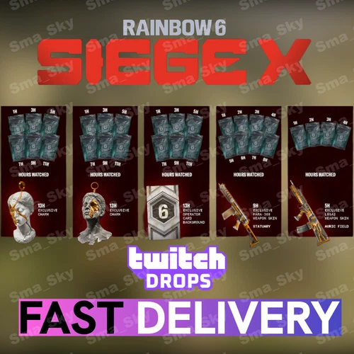 Rainbow Six Siege - Twitch Drops - 33x SLC ESPORTS PACK + 3 CHARMS + 3SKINS