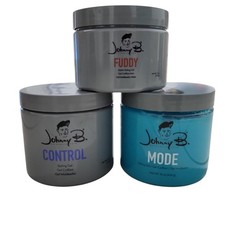 Johnny B. Hair Styling Gel Bundle Fuddy Matte, Control Mode 3 Jars