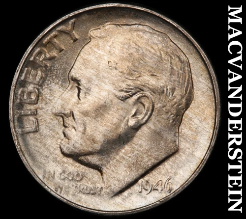 1946-D Silver Roosevelt Dime - Choice Gem Brilliant Unc  Lustrous  #i6391