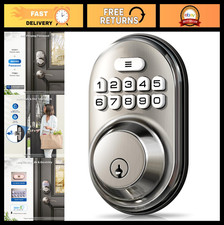Keyless Entry Electronic Keypad Deadbolt Lock - Satin Nickel, 20 Codes, Auto Loc