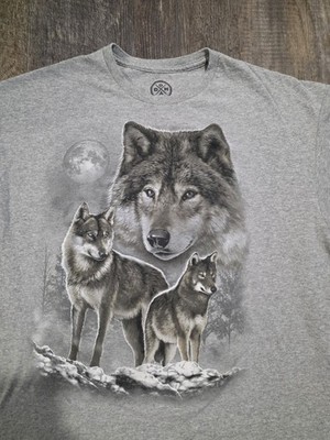 DOM Art 3 Wolf Print Shirt Men's Size 2XL