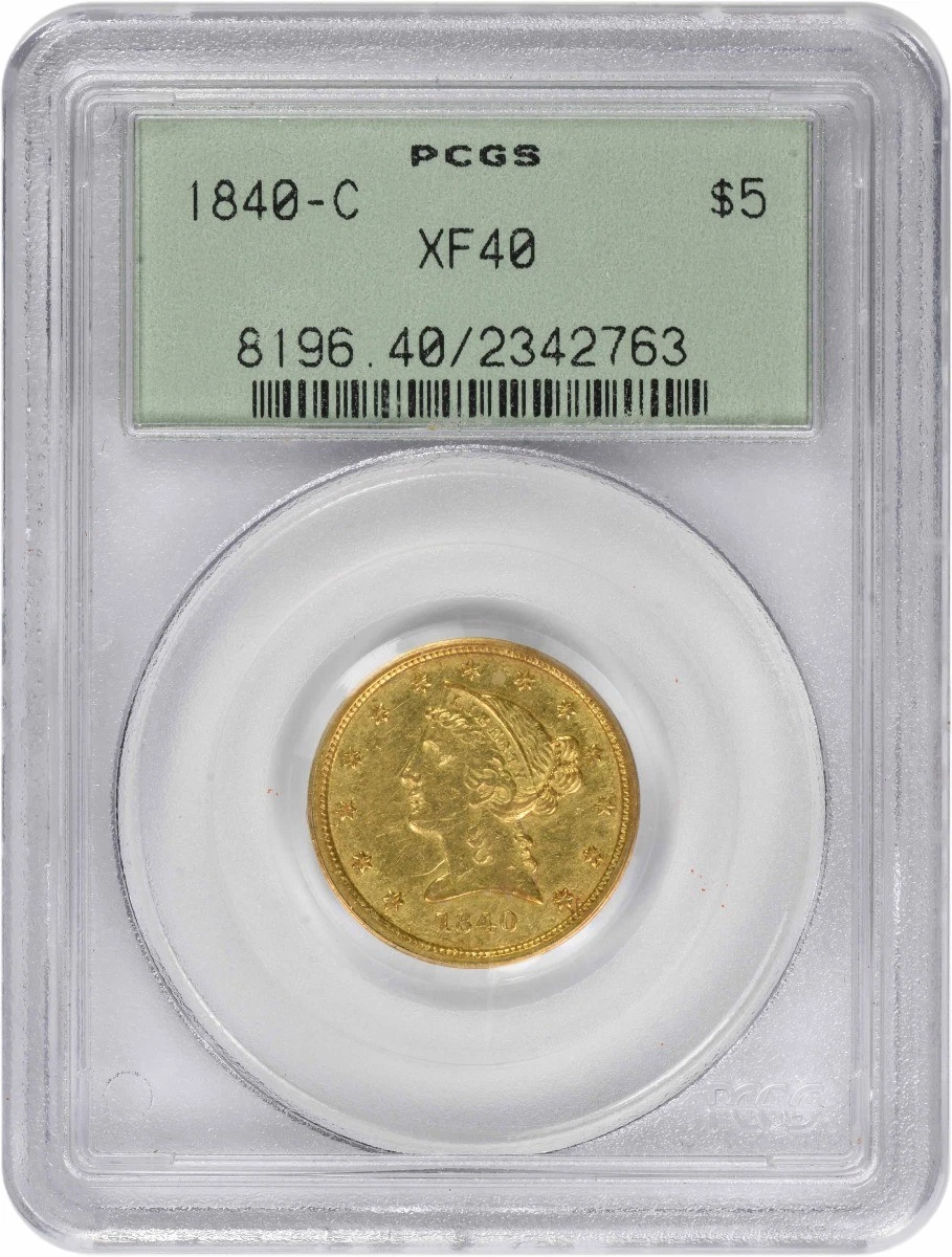 1840-C $5 Gold Liberty Head EF40 PCGS