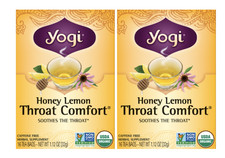 Yogi Teas Honey Lemon Throat Comfort Tea 16 bags 2 PACK 