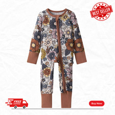 SALE-Little Sleepies Wildwood Floral Bamboo Viscose Zippy One-Piece Pajama Baby