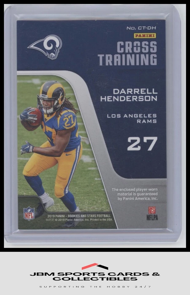 2019 Panini Rookies & Stars #CT-DH Darrell Henderson Cross Training #/180 - Image 2 of 2