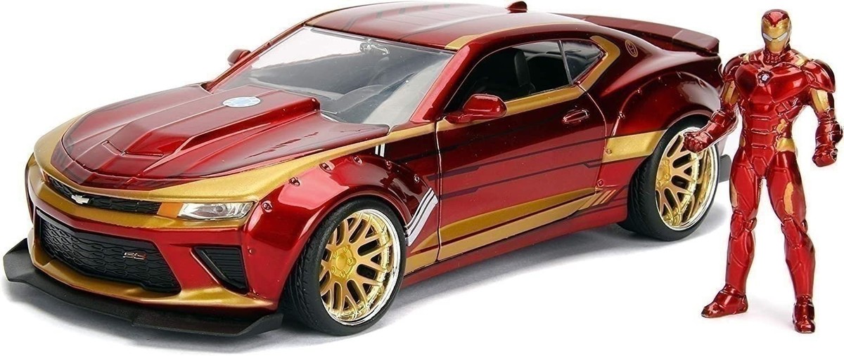 ミニカー 1:24 IRON MAN & 2016 CHEVROLET CAMARO 2016 Chevrolet Camaro SS W Iron Man Figure Marvel Avengers