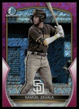 Samuel Zavala 198/199 2023 Bowman Chrome Prospects Fuchsia Shimmer Refractor San