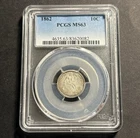 1862 Seated Liberty Dime — PCGS MS63 🔥 Civil War Date