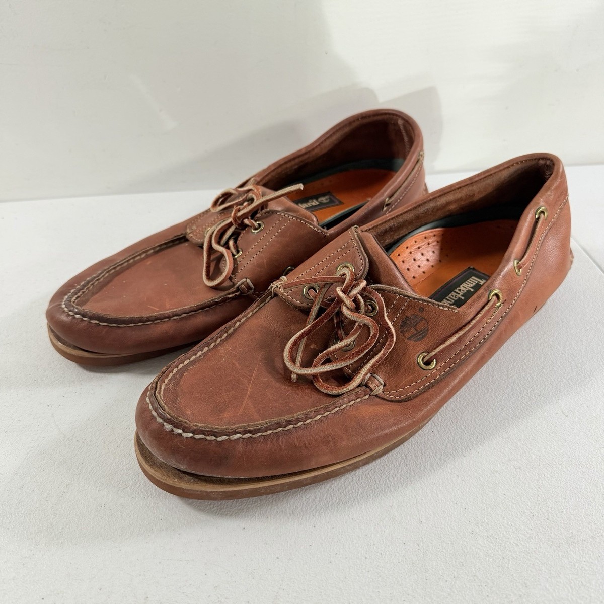 Timberland Classic 2 Eye Brown Leather Boat Shoes Loafers Mens
