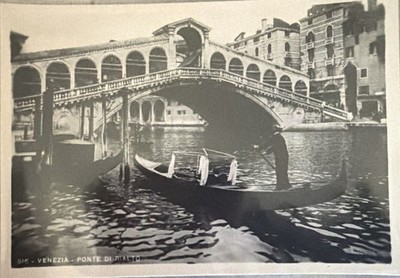 Vintage Venice Rialto Bridge Gondola Postcard Venezia Ponte di Rialto