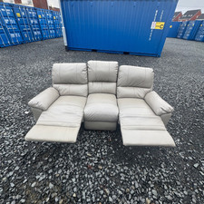Grey 3 Seater Leather Recliner Sofa PERFECT CONDITION DELIVERY AVAILABLE🚚