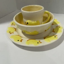 Lil Chicks Goebel Childrens Eating Set. Cup, Plate and Bowl Norma Easter