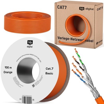 Netzwerkkabel CAT.7 Verlegekabel S/FTP AWG23 Installation LAN RJ45 Kabel BASIC