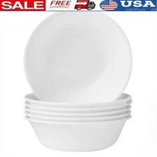 Durable Glass Soup Cereal Bowls Set 6 Piece Lightweight Stackable Easy Clean New