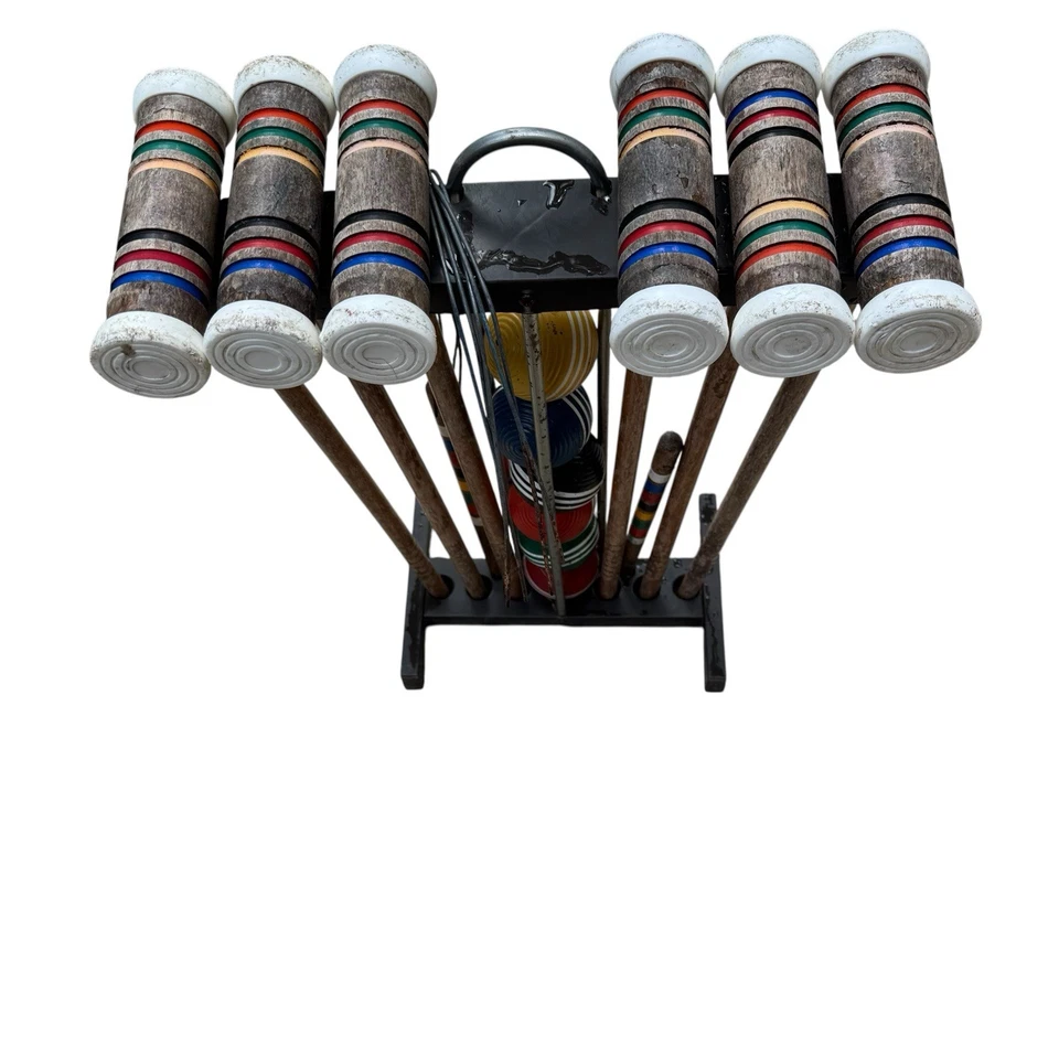Juego completo de 6 jugadores de croquet Forster vintage, hecho en EE. UU. Foto 2 de 4