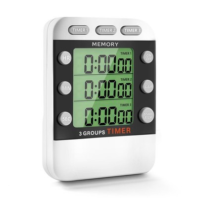 Digitaler Dual Küchentimer, 3 Kanäle Count/Down Timer, Triple Cooking4843