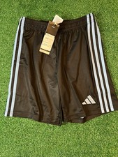 Adidas Team Soccer Futbol Youth Shorts Small Black NWT 3 Striped Youth Small