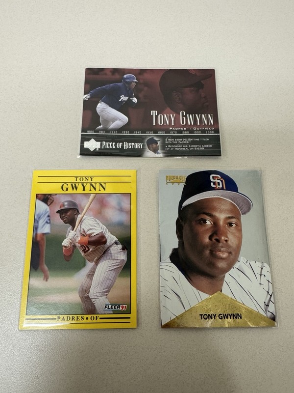 Tony Gwynn Sand Diego Padres rare vintage baseball card lot years 91 96 & 02