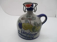 Vintage SCHNAPS Stoneware Jug FRUIT Signed Handarbeit  EMPTY