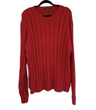 Nautica Jumper Mens Red Knitted Pullover Size XL Knit Sweater Embroidered Logo