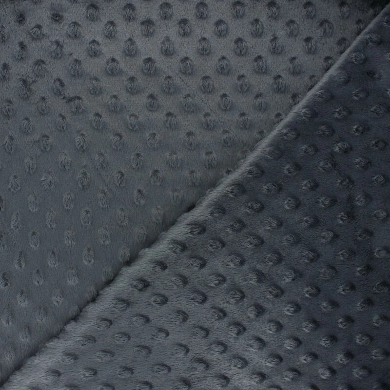 Tissu velours doux relief à pois gris foncé 5 m x 3.50 m - Photo 1/1