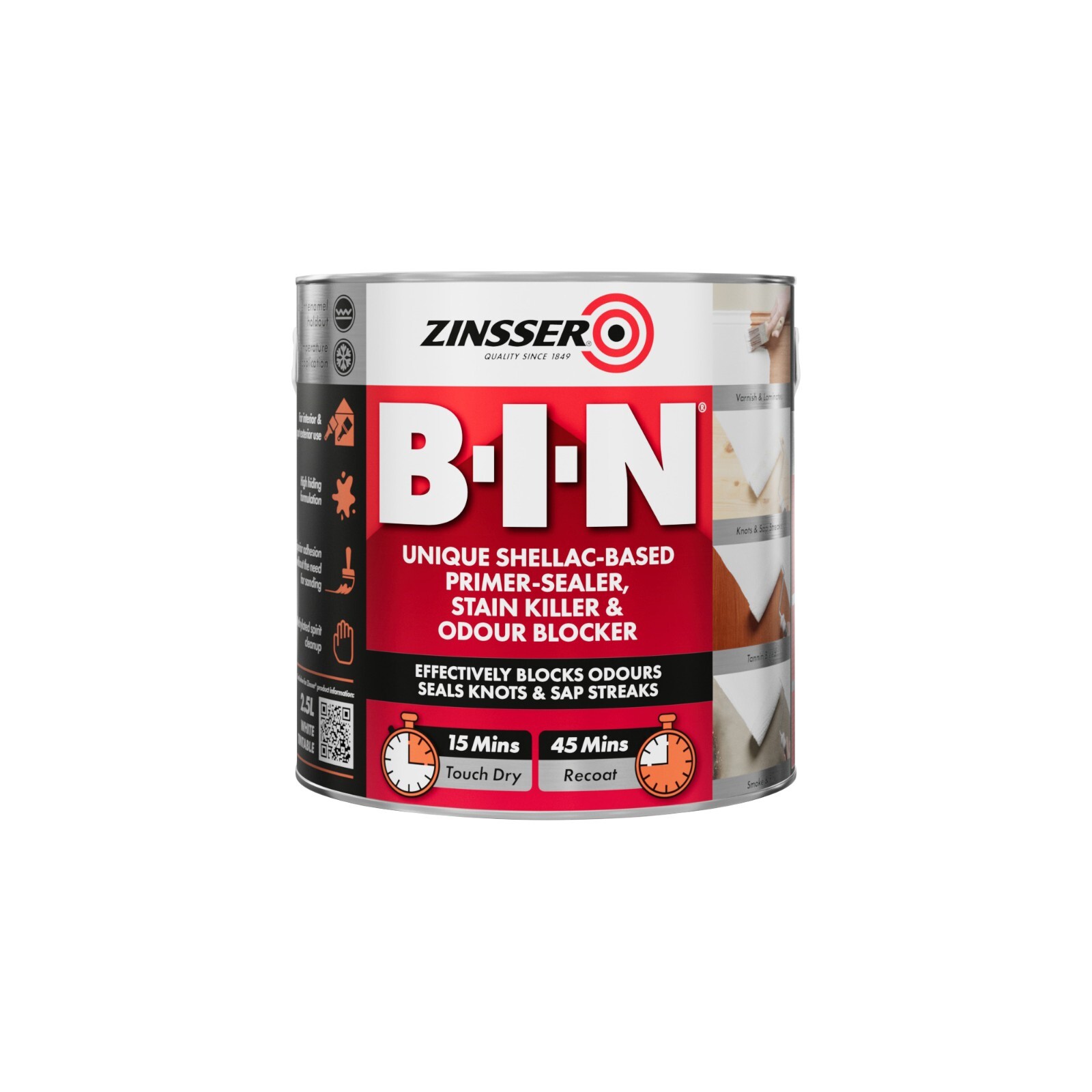 Zinsser Primer - BIN Shellac Based-Sealer - 2.5L
