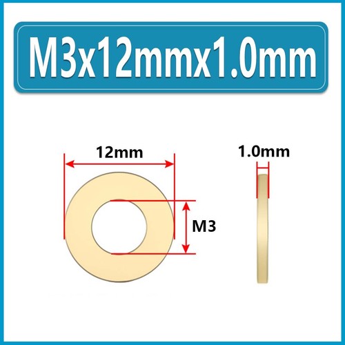 Solid Brass Flat Washers M2 M3 M4 M5 M6 M8 M10 M12 ~ M24 Thickening Shim Washers - Picture 23 of 92