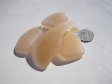 Sea Glass, Collection of Thick Light Amber with Bubbles in it