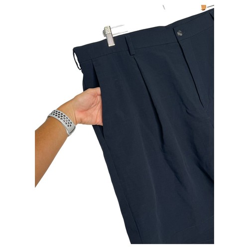 Nike Golf Shorts Mens 42 Pleated Front Chino Athletic Classic Casual Navy Blue - Picture 3 of 13