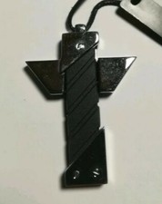 PENDENTE CIONDOLO ZOPPINI CROCE ACCIAIO INOX e GOMMA NUOVO ref. U1084.0005