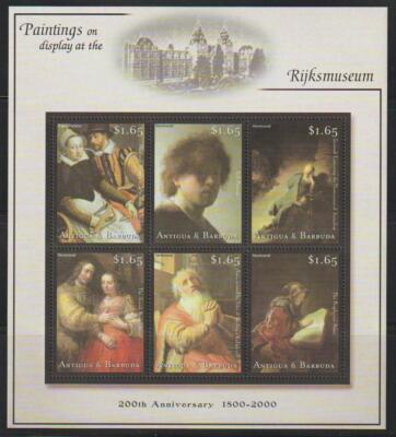 ANTIGUA & BARBUDA 2000 STAMPS ANNIV RIJKS MUSEUM PAINTINGS SS MNH ...
