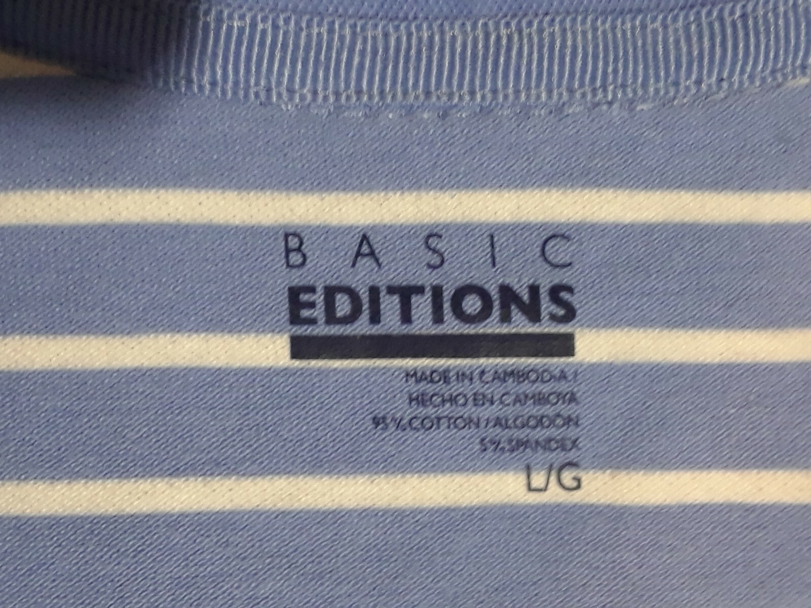 Basic Editions Large Blue White Stripe Collared Sleeveless Shirt Tank Top  KMART | eBay