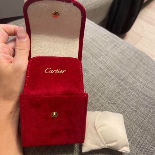 Genuine CARTIER Watch Carry Case Red Velour Travel Box - Picture 1 of 9