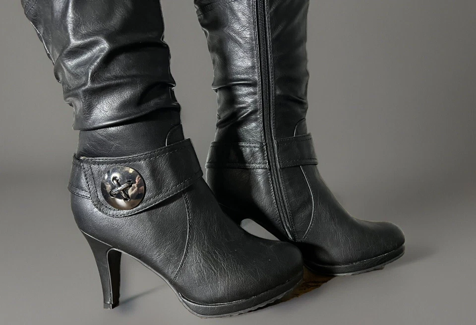 Botas de tacón alto Top Moda para mujer punta redonda Foto 4 de 4