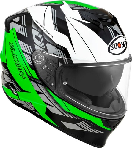 CASCO INTEGRALE MOTO SUOMY STELLAR CORNER GREEN KAWASAKI PINLOCK SPORT  TOURING | eBay