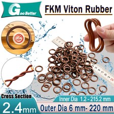2.4mm Cross Section O Rings FKM Vitons Rubber 6mm-220mm OD High Temperature 250  