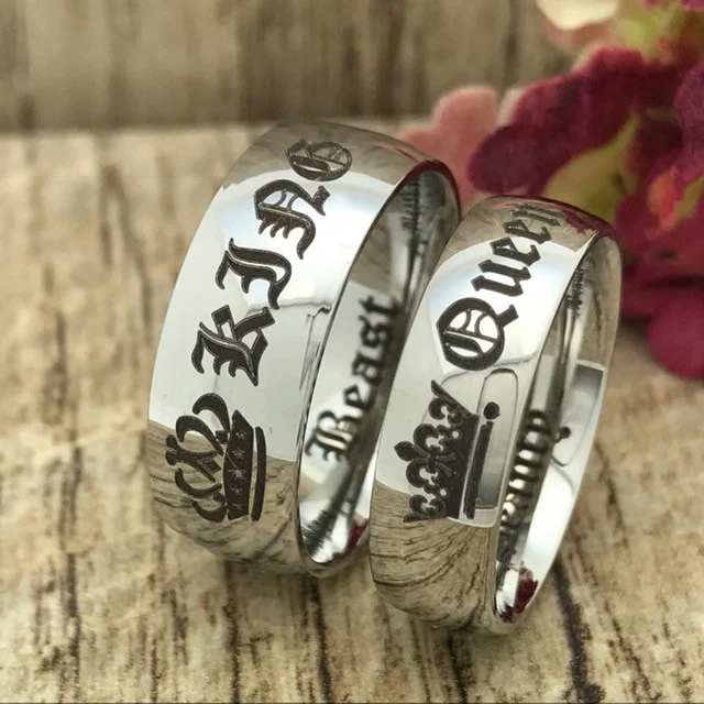 Anillos de Rey y Reina, Anillos de Tungsteno para Él y Ella, Anillos de Aniversario, Anillo de Promesa Foto 2 de 4