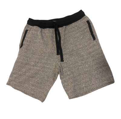 Forever 21 Light Grey Black Drawstring Jersey Causal Sweat Shorts