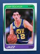 1988-89 Fleer John Stockton #115 Rookie Card RC, Utah Jazz