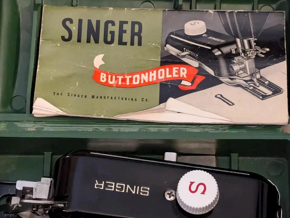 Buttonholer for Low Shank Sewing Machines by Singer, Simanco #160506(Green Case) - Image 3 of 4