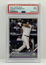 🟪 JASSON DOMINGUEZ Rookie 1st Home Run 2023 Topps Now #827 PURPLE 16/25 PSA 9